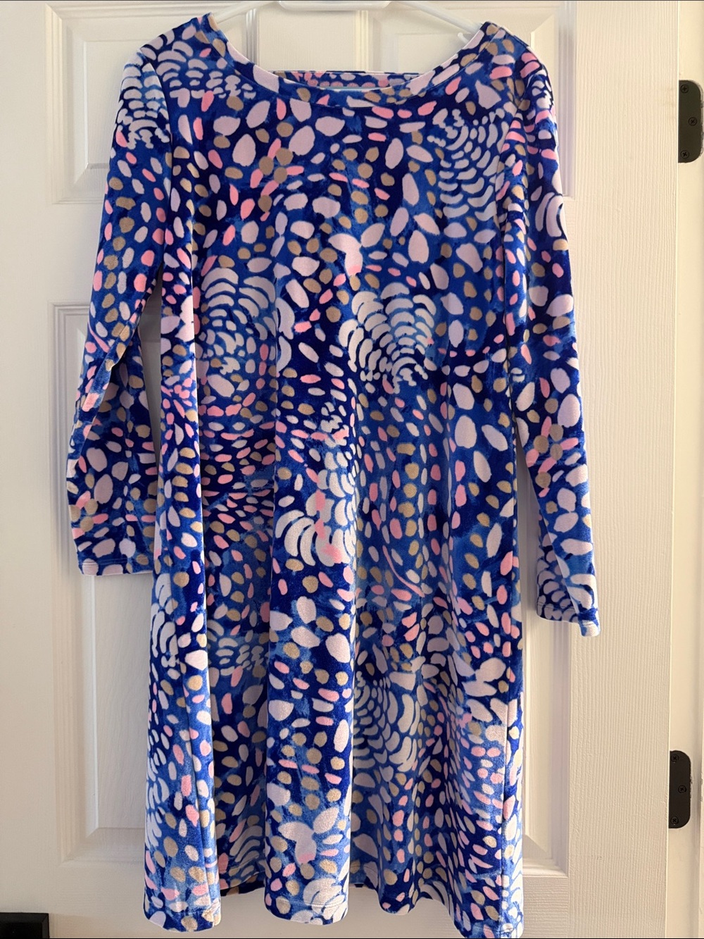 Lilly Pulitzer Blue, Pink & White Long-Sleeve Printed Swing Dress